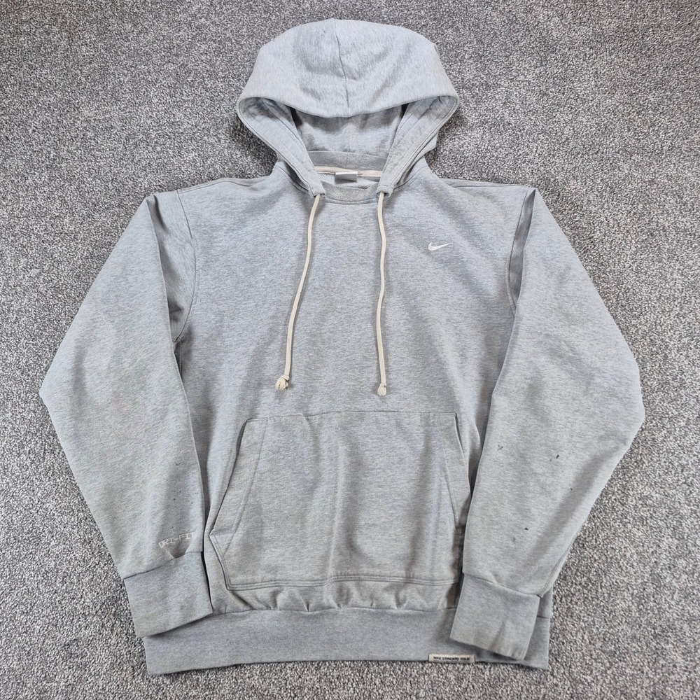 Vintage Nike Hoodie Mens Medium Gray Standard‎ Issue Dri-FIT Distressed